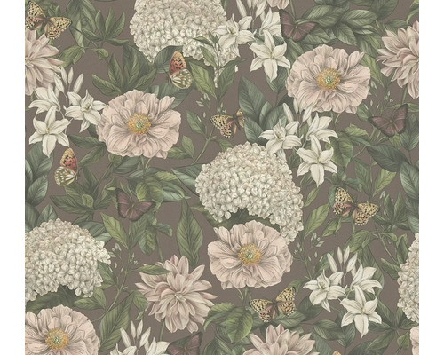 Papier peint intissé 39426-3 Drawn into Nature fleurs bordeaux vert foncé Papier peint intissé 39426-3 Drawn into Nature fleurs bordeaux vert foncé