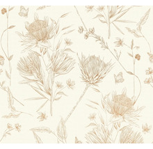 Floral gemustertes Design mit Blüten und Schmetterlingen
