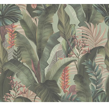 Papier peint avec motif de jungle et grandes feuilles