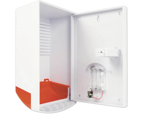 Geöffneter Sicherungskasten mit Batteriefach