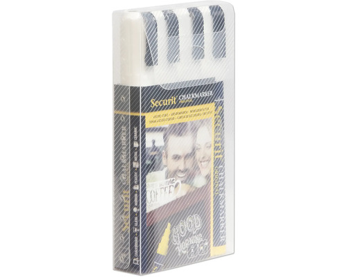 Marqueur craie Securit, lot de quatre pièces dans son emballage