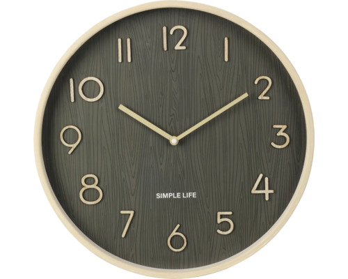 Horloge murale Simple Life marron Ø 38 cm