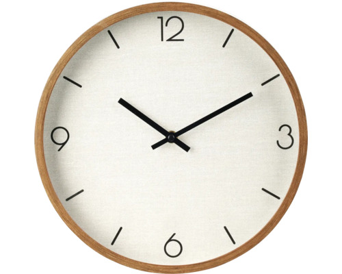 Horloge murale marron/beige aspect bois Ø 30 cm