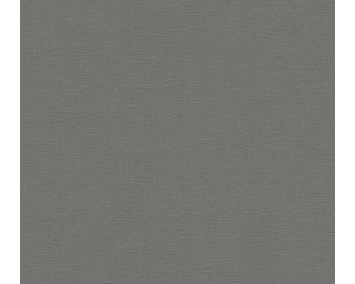 Papier peint intissé 37603-4 Natural Living uni gris foncé anthracite Gros plan d''un papier peint gris texturé