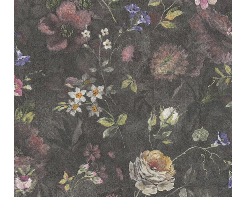 Papier peint intissé 38636-1 Natural Living fleurs grimpantes noir Papier peint à motifs floraux