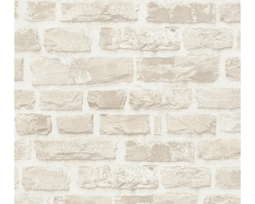 Papier peint intissé 38637-3 Natural Living aspect pierre beige Papier peint avec motif de mur en pierres