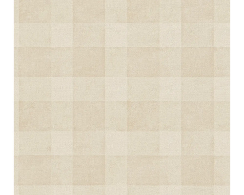 Papier peint intissé 38664-3 Natural Living damier beige Papier peint avec motif à carreaux simple