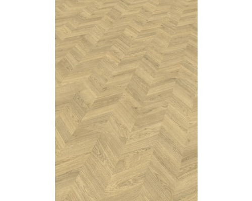 Plancher en bois avec motif à chevrons