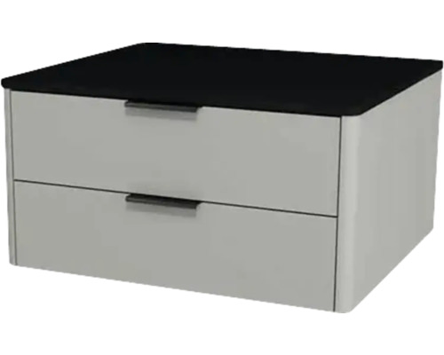 Meuble sous vasque avec 2 tiroirs Devo Lotos lxhxp 60 x 31 cm x 53 cm couleur de façade perfect touch gris acier Meuble sous vasque avec 2 tiroirs Devo Lotos lxhxp 60 x 31 cm x 53 cm couleur de façade perfect touch gris acier