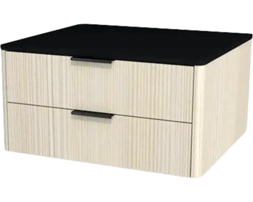Meuble sous vasque avec 2 tiroirs Devo Lotos lxhxp 60 x 31 cm x 53 cm couleur de façade structure avola blanc crème Meuble sous vasque avec 2 tiroirs Devo Lotos lxhxp 60 x 31 cm x 53 cm couleur de façade structure avola blanc crème