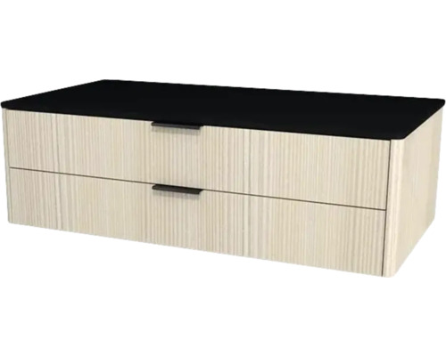 Meuble sous vasque avec 2 tiroirs Devo Lotos lxhxp 100 x 31 cm x 53 cm couleur de façade structure avola blanc crème Meuble sous vasque avec 2 tiroirs Devo Lotos lxhxp 100 x 31 cm x 53 cm couleur de façade structure avola blanc crème