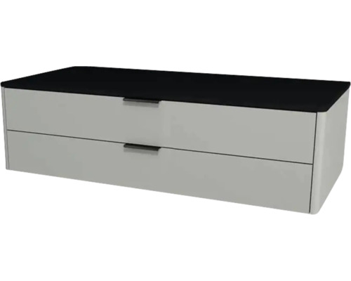 Waschtischunterschrank mit 2 Schubladen Devo Lotos BxHxT 110 x 31 cm x 53 cm Frontfarbe perfect touch stahlgrau Waschtischunterschrank mit 2 Schubladen Devo Lotos BxHxT 110 x 31 cm x 53 cm Frontfarbe perfect touch stahlgrau