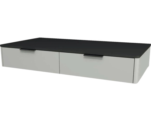 Meuble sous vasque avec 2 tiroirs Devo Lotos lxhxp 100 x 16 cm x 53 cm couleur de façade perfect touch gris acier Meuble sous vasque avec 2 tiroirs Devo Lotos lxhxp 100 x 16 cm x 53 cm couleur de façade perfect touch gris acier