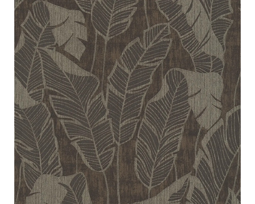 Papier peint intissé 39502-3 Jade 2 feuilles de palmier marron gris noir Papier peint à motif de feuilles