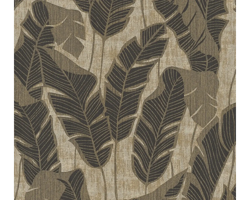 Papier peint intissé 39502-4 Jade 2 feuilles de palmier beige noir Papier peint à motif de feuilles