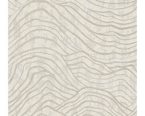 Papier peint intissé 39507-2 Jade 2 3D motif vagues crème Papier peint avec motif ondulé