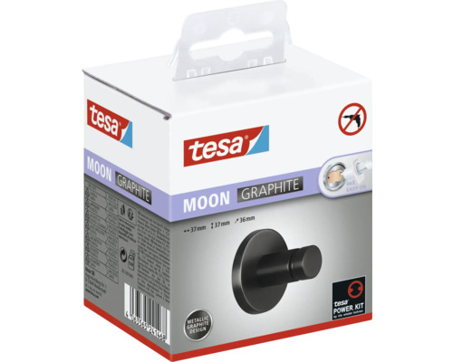 Emballage d''un set de crochets adhésifs Tesa Moon Graphite