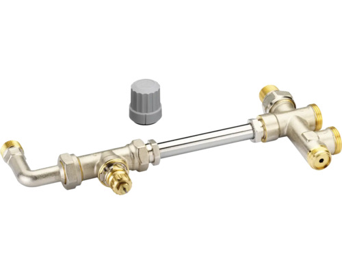 Ensemble de raccordement de radiateur avec tête thermostatique