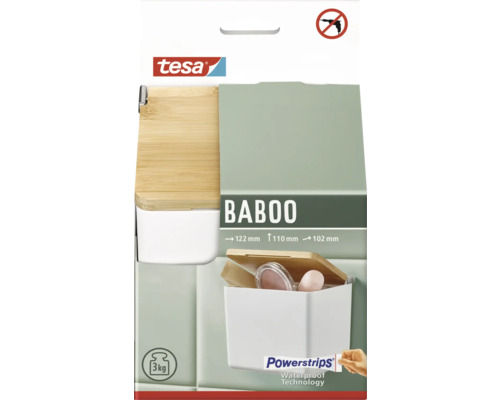 Tesa Baboo Rangement de salle de bain avec technologie Powerstrips