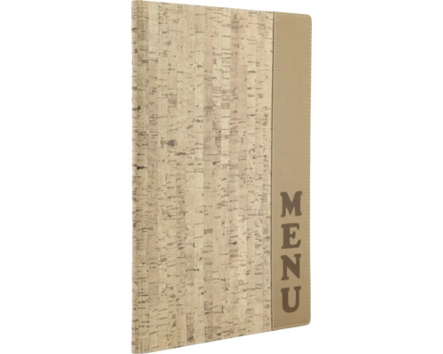 Menümappe mit Korkstruktur