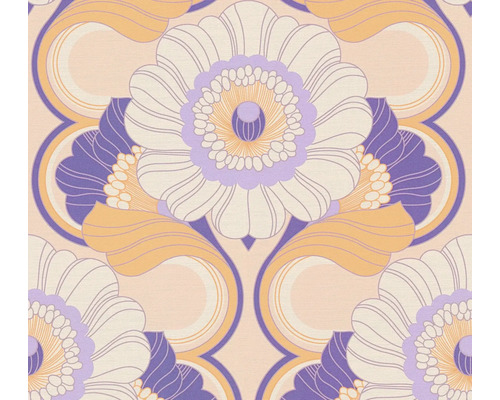 Papier peint intissé 39530-3 Retro Chic fleurs rétro orange