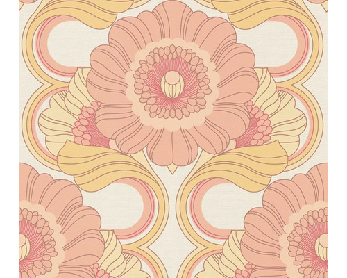 Papier peint intissé 39530-5 Retro Chic fleurs rétro rose vif Papier peint à motif floral