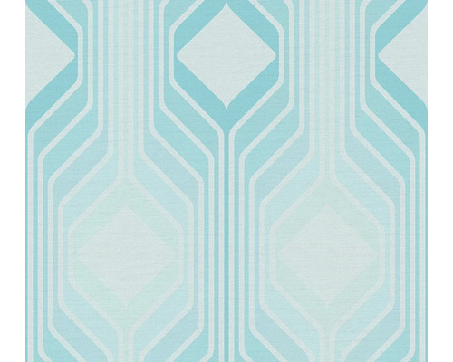 Papier peint intissé 39532-1 Retro Chic lignes bleu Papier peint avec motif géométrique dans des tons clairs.