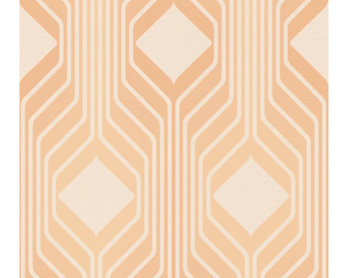 Vliestapete 39532-3 Retro Chic Linien orange Tapete mit geometrischem Rautenmuster