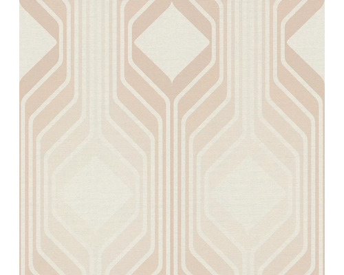 Papier peint intissé 39532-4 Retro Chic lignes beige clair Papier peint avec des formes géométriques