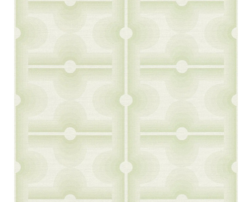 Papier peint intissé 39533-1 Retro Chic graphique vert Papier peint avec motif géométrique de cercles et de lignes
