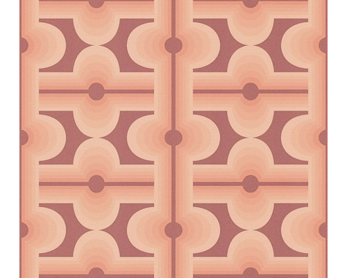 Papier peint intissé 39533-2 Retro Chic graphique rouge Papier peint avec motif géométrique rétro