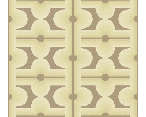 Papier peint intissé 39533-3 Retro Chic graphique vert marron Papier peint à motif géométrique