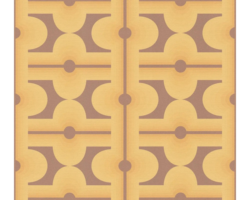 Papier peint intissé 39533-4 Retro Chic graphique rétro jaune jaune Papier peint avec motif géométrique