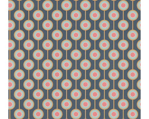 Papier peint intissé 39537-1 Retro Chic cercles bleu Papier peint avec motif de cercles