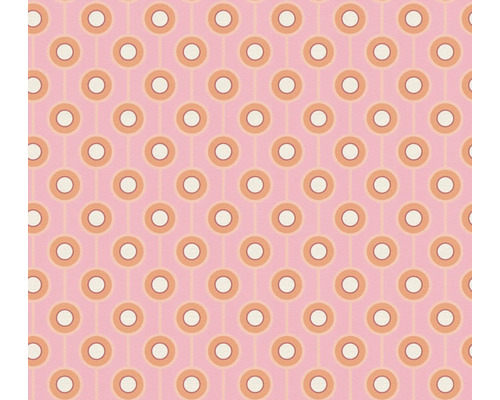 Papier peint intissé 39537-3 Retro Chic graphique rétro rose vif