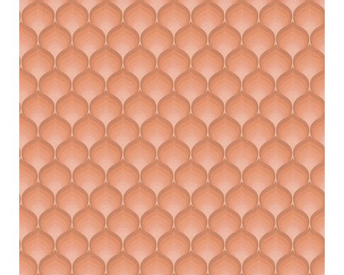 Papier peint intissé 39538-5 Retro Chic graphique orange Papier peint avec motif de gouttelettes superposées