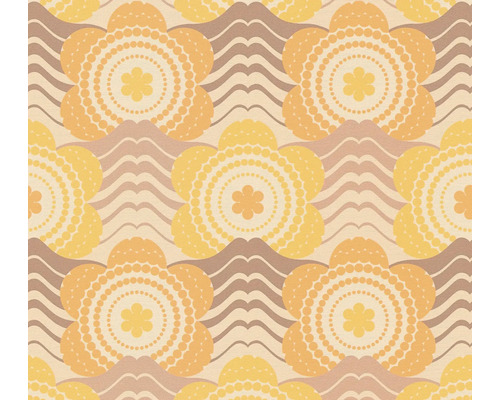 Papier peint intissé 39539-5 Retro Chic fleurs jaune Papier peint à motif floral