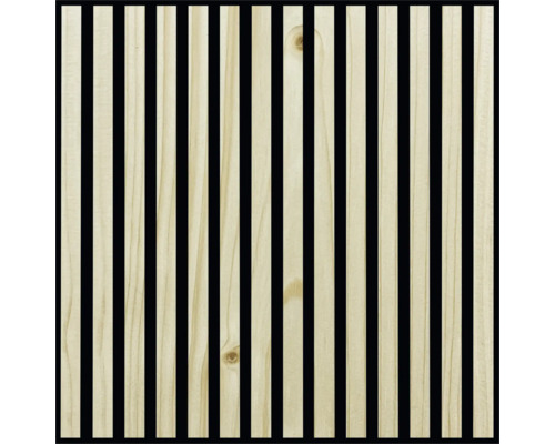 Holzpaneel mit vertikalen Latten und Akustikfilz