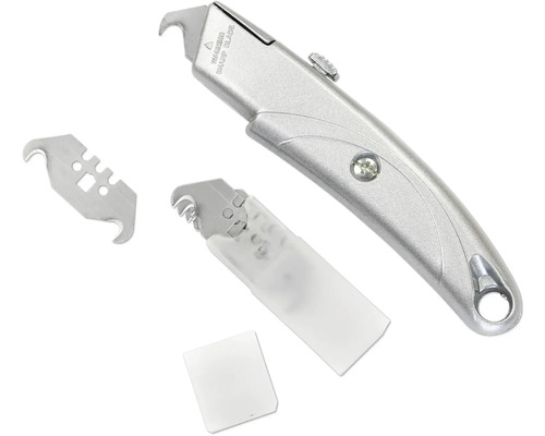 Universalmesser mit Trapezklinge und Hakenklinge sowie Ersatzklingen