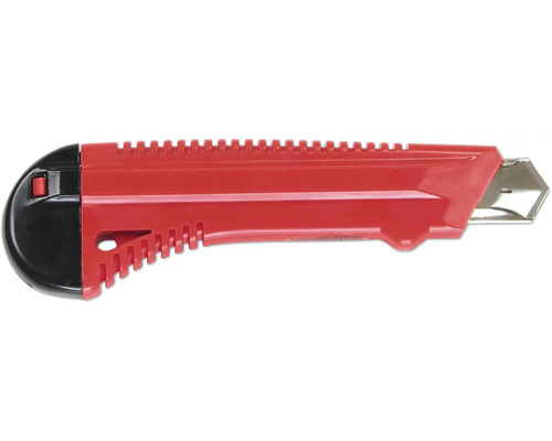 Cuttermesser mit rotem Kunststoffgriff und Klinge