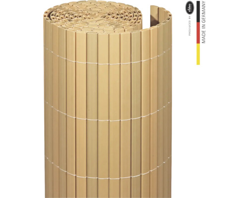 Sichtschutzmatte videx Rügen PVC 300 x 180 cm teak Aufgerollter Sichtschutz aus Kunststofflatten für den Garten