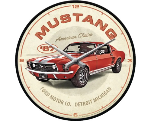 Horloge murale Ford Mustang GT 1967 Red Ø 31 cm