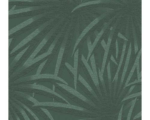 Papier peint intissé 39338-3 Casual Living feuilles de palmier vert foncé Papier peint à motif de feuilles