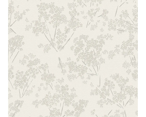 Papier peint intissé Casual Living floral nature blanc gris