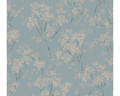 Papier peint intissé 39548-5 Casual Living petites fleurs turquoise beige