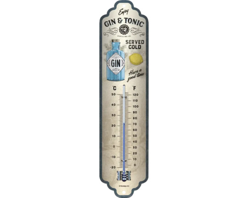 Thermomètre Gin & Tonic 6,5x28 cm