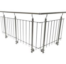 Pertura Geländer-Komplettset Vesta L-Form Edelstahl mit Rundstäben für Seitenmontage B: 14 m