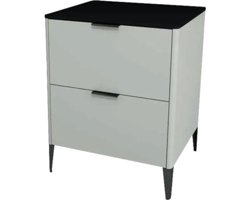 Waschtischunterschrank mit 2 Schubladen Devo Lotos BxHxT 60 x 76 cm x 53 cm Frontfarbe perfect touch stahlgrau Waschtischunterschrank mit 2 Schubladen Devo Lotos BxHxT 60 x 76 cm x 53 cm Frontfarbe perfect touch stahlgrau