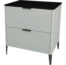 Waschtischunterschrank mit 2 Schubladen Devo Lotos BxHxT 70 x 76 cm x 53 cm Frontfarbe perfect touch stahlgrau