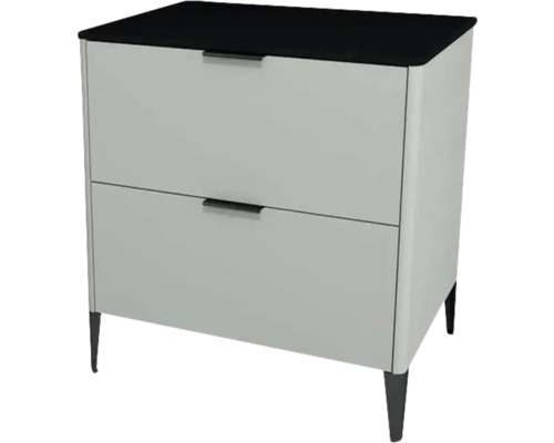 Meuble sous vasque avec 2 tiroirs Devo Lotos lxhxp 70 x 76 cm x 53 cm couleur de façade perfect touch gris acier Meuble sous vasque avec 2 tiroirs Devo Lotos lxhxp 70 x 76 cm x 53 cm couleur de façade perfect touch gris acier
